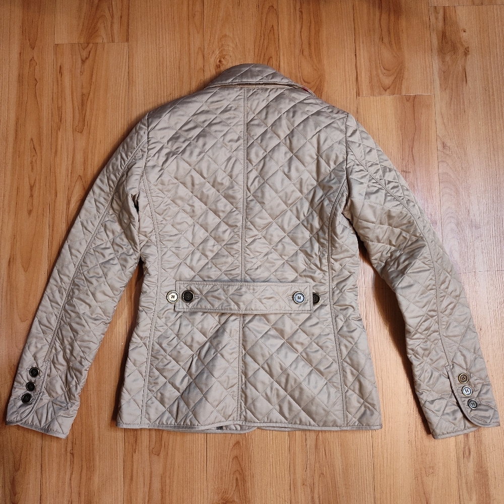 Burberry Brit Women's Quilted Jacket Beige Sz XS - Picture 6 of 9
